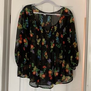 Torrid blouse, Size 2, black floral
